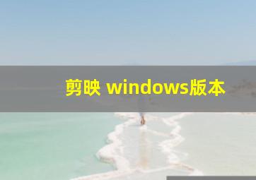 剪映 windows版本